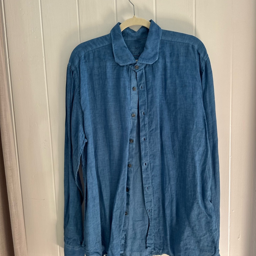 Classic Denim Blue Button-Down Shirt